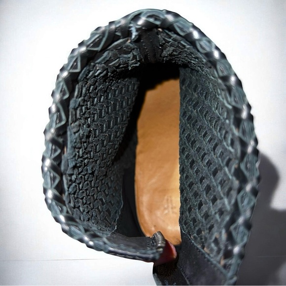 🌻 Frye Ellen Woven Black Leather Bootie | Women's Size Large - Picture 13 of 13